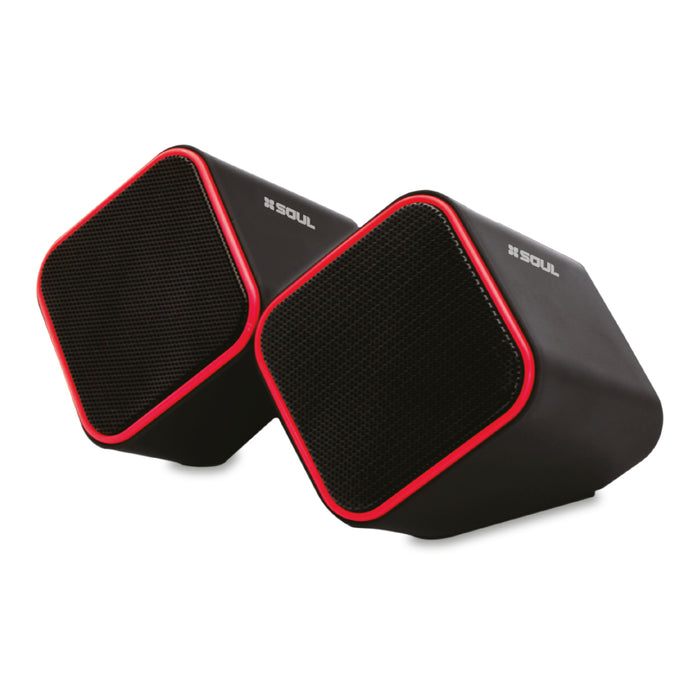 Parlantes Soul OP100 para PC y Notebook USB + Jack 3,5 mm