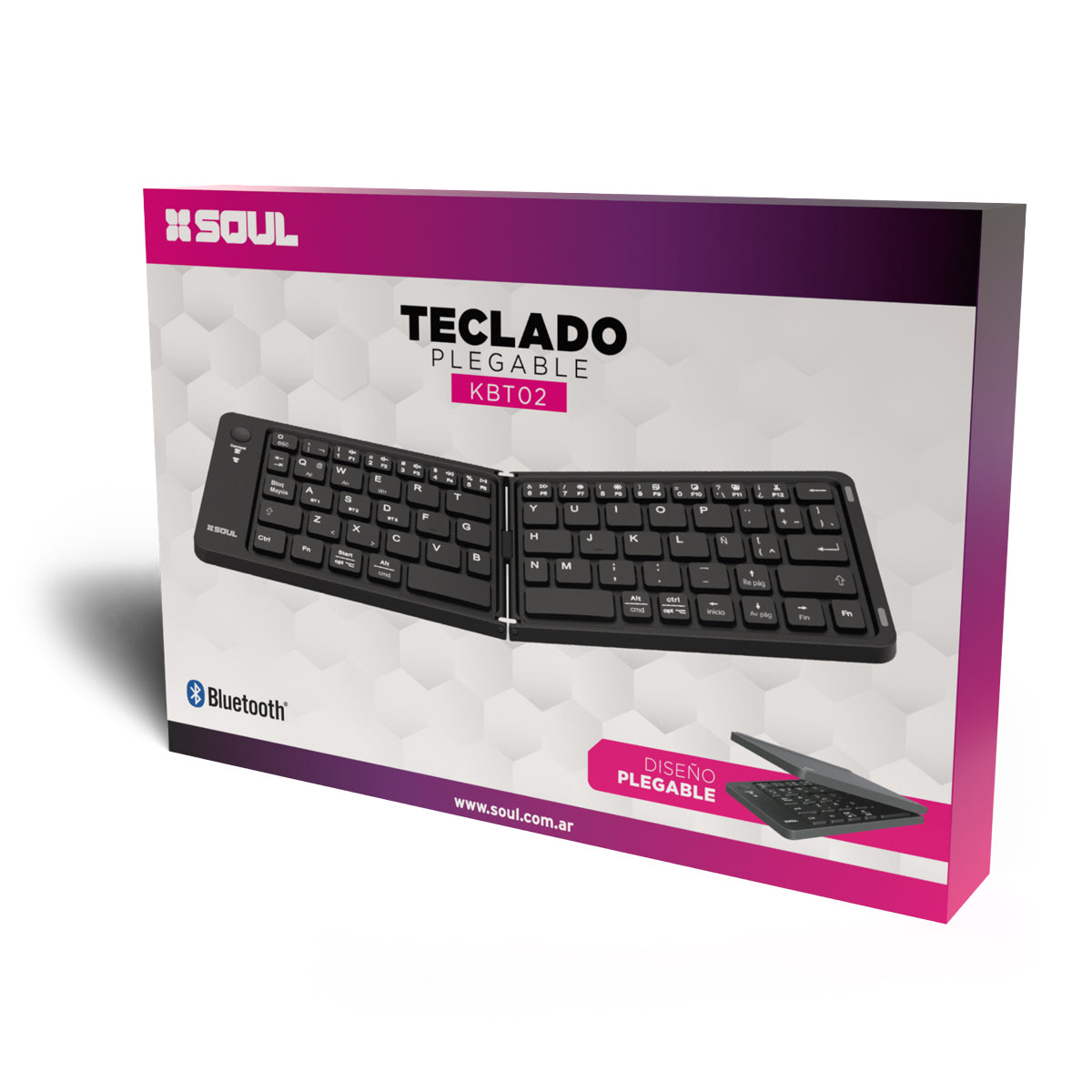 Teclado Bluetooth Soul KBT02 Plegable Español LATAM - 20 hs de Batería