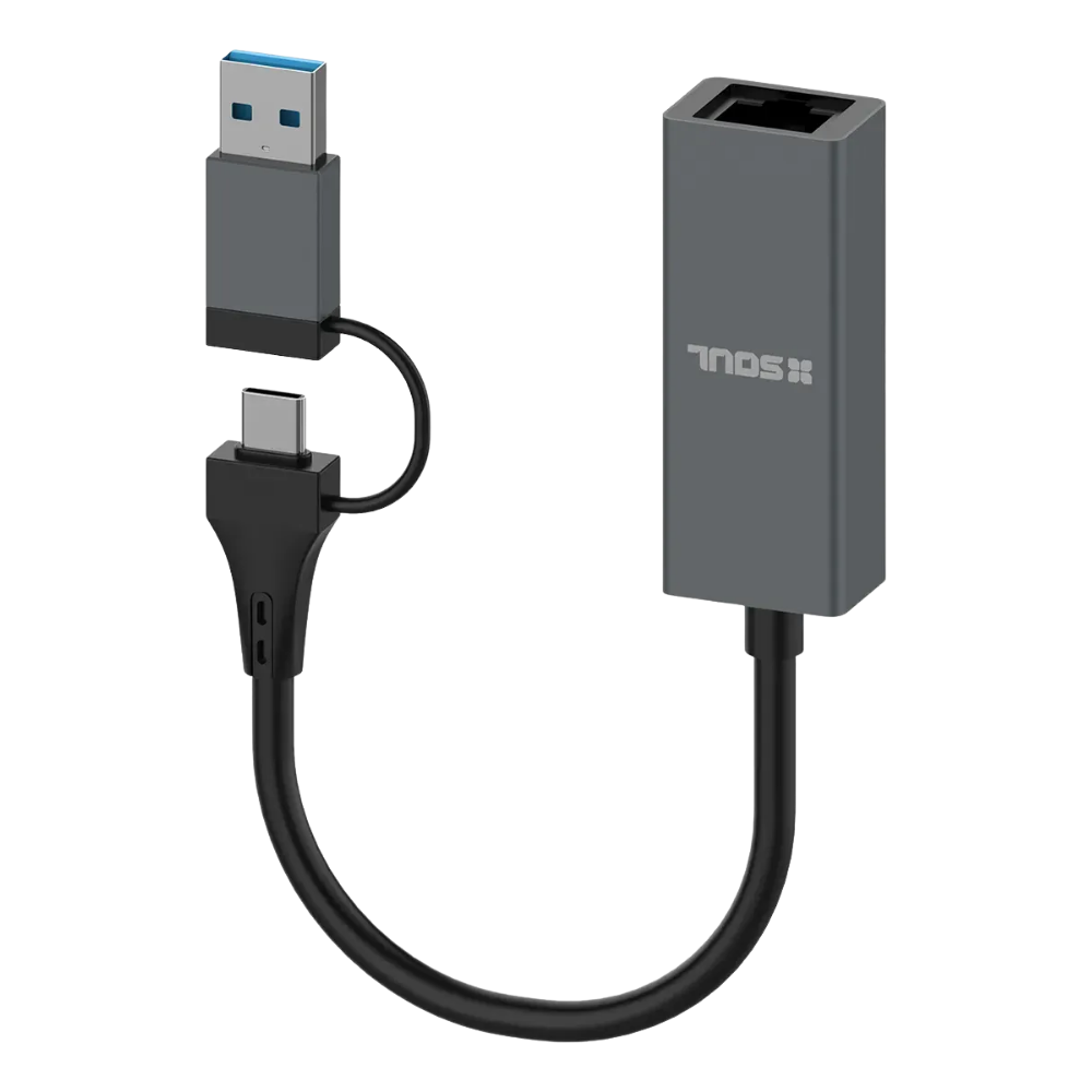 Adaptador de Red Ethernet USB C USB A RJ45 LAN 2 en 1