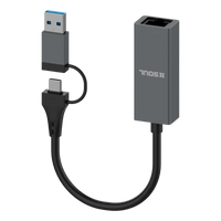 Adaptador de Red Ethernet USB C USB A RJ45 LAN 2 en 1