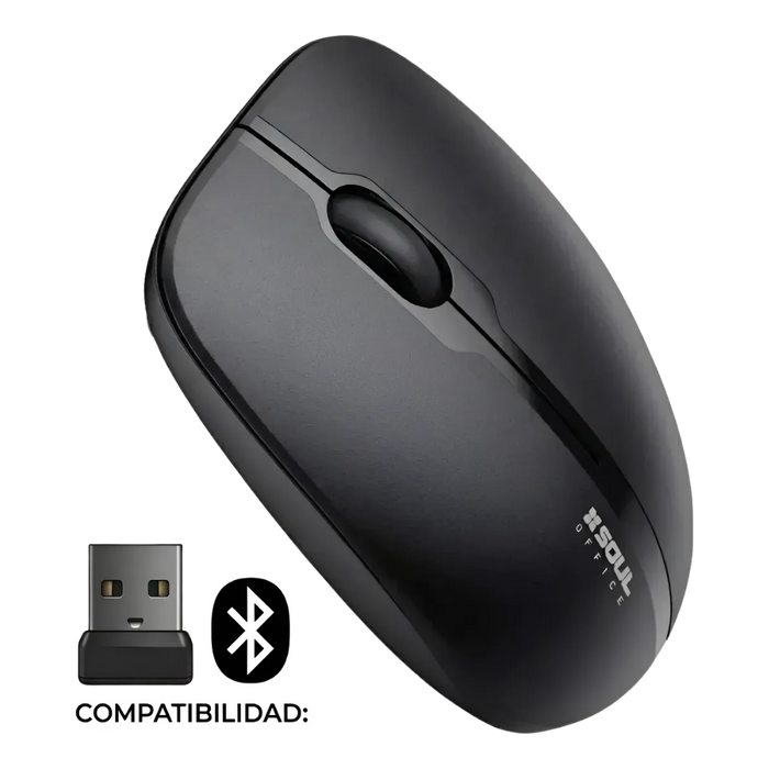 Mouse Inalámbrico Soul Bluetooth y Wireless USB 1600 DPI