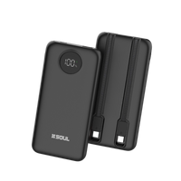 Power Bank Cargador Portatil Soul Carga Rápida 22.5W Con 1 Puerto USB C, 1 Puerto USB y 2 Cables Integrados USB-C y Lightining