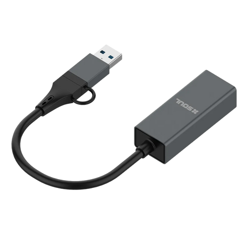 Adaptador de Red Ethernet USB C USB A RJ45 LAN 2 en 1