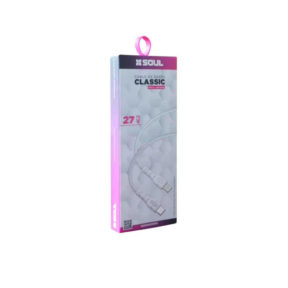 Cable Lightning Soul Classic PD 27W para iPhone - 1 Metro