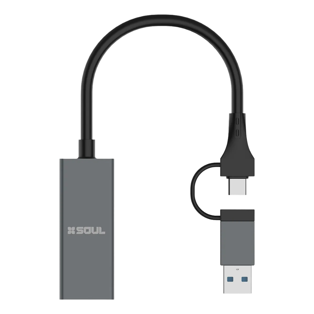 Adaptador de Red Ethernet USB C USB A RJ45 LAN 2 en 1