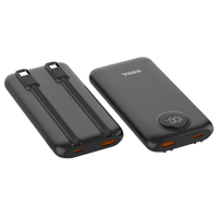 Power Bank Cargador Portatil Soul Carga Rápida 22.5W Con 1 Puerto USB C, 1 Puerto USB y 2 Cables Integrados USB-C y Lightining