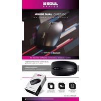 Mouse Inalámbrico Soul Bluetooth y Wireless USB 1600 DPI