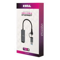 Adaptador de Red Ethernet USB C USB A RJ45 LAN 2 en 1