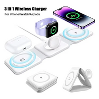 Cargador Inalámbrico Magnetic Base Triple Rápido Para iPhone