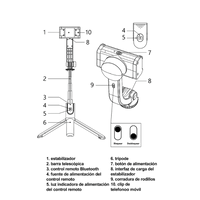 Estabilizador Gimbal Para Celular Trípode 4 en 1 Palo Selfie