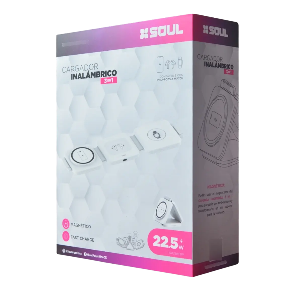 Cargador Inalámbrico Magnetic Base Triple Rápido Para iPhone
