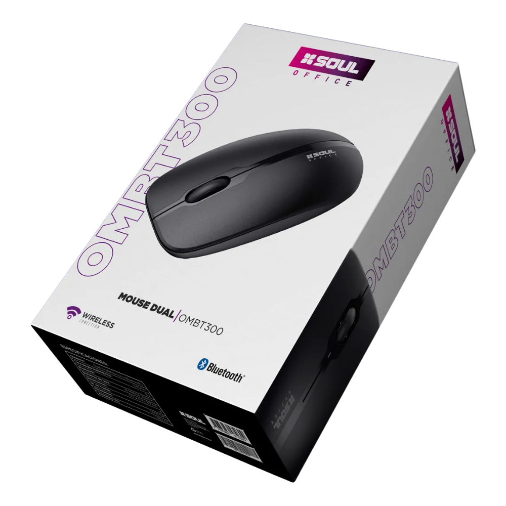 Mouse Inalámbrico Soul Bluetooth y Wireless USB 1600 DPI