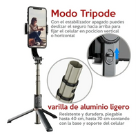 Estabilizador Gimbal Para Celular Trípode 4 en 1 Palo Selfie