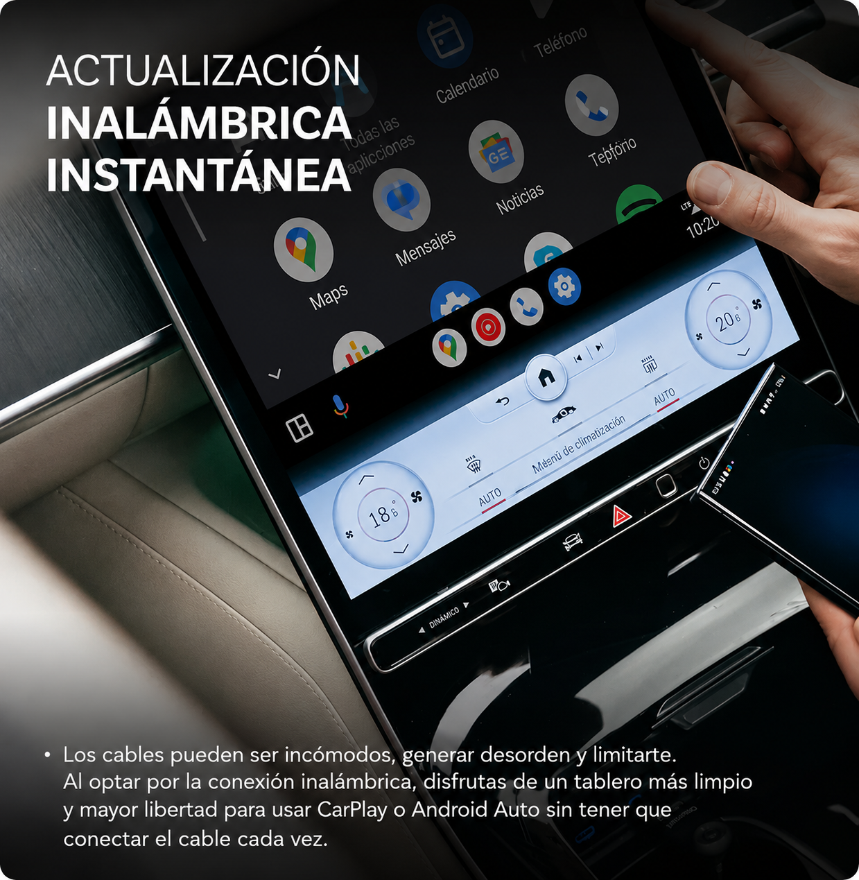 Convertí tu CarPlay en inalámbrico para siempre y deja de usar cables — sin cambiar el stereo
