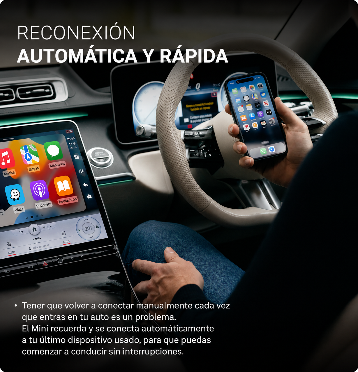 Convertí tu CarPlay en inalámbrico para siempre y deja de usar cables — sin cambiar el stereo