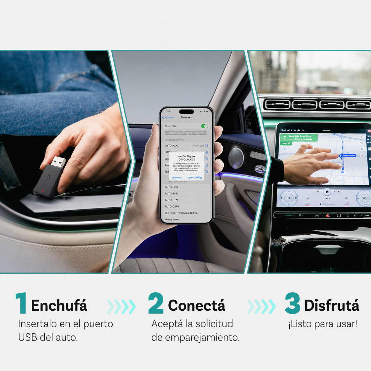 Convertí tu CarPlay en inalámbrico para siempre y deja de usar cables — sin cambiar el stereo