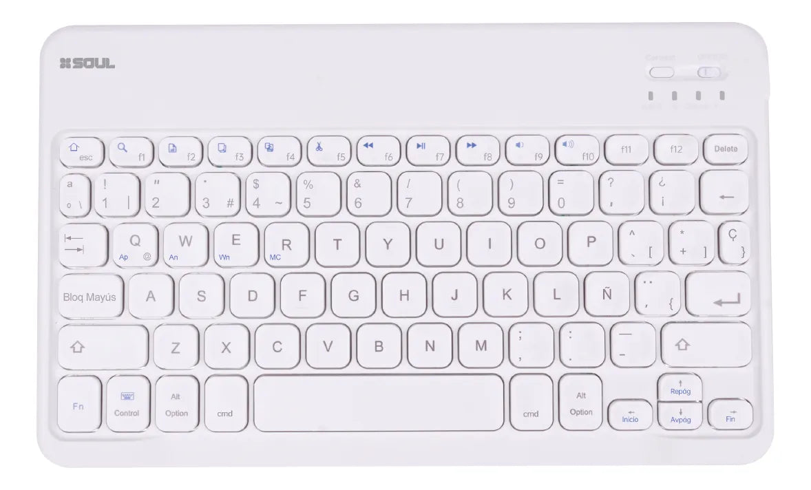 Teclado Bluetooth Soul KBT01 Slim para Android, iOS y Windows - Blanco