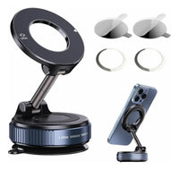 Soporte Celular Auto Magnético SmartFull 40 Con Ventosa Para Tablero Y Parabrisas Anillo Magnético Y Adhesivo Para Magsafe Para iPhone Para Samsung Para Motorola Para Xiaomi Traba Segura Escritorio