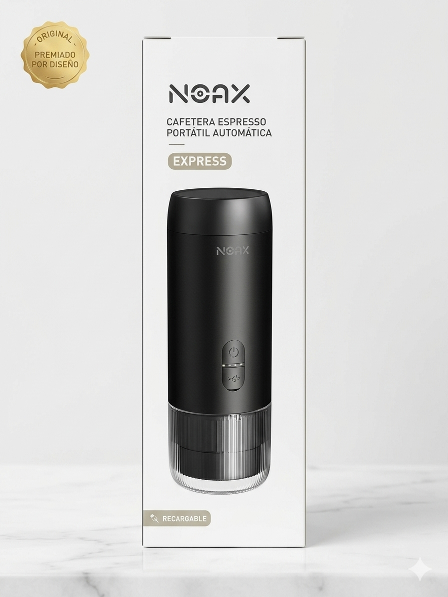 Cafetera Espresso Portátil NOAX | Cápsulas + Café Molido | 20 Bar, Recargable USB-C