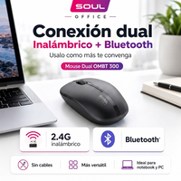 Mouse Inalámbrico Soul Bluetooth y Wireless USB 1600 DPI