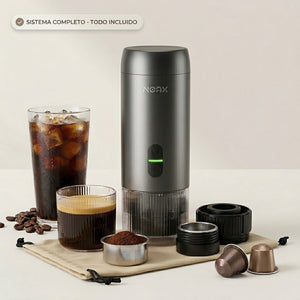 Cafetera Espresso Portátil NOAX | Cápsulas + Café Molido | 20 Bar, Recargable USB-C