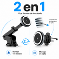 Soporte Magnético para Celular Auto Soul Q700 2 en 1 | Carga Inalámbrica 15W