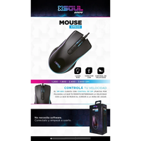 Mouse Gamer Soul XM600 RGB - 3600 DPI - Negro